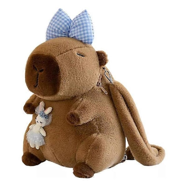 Plysch väska ryggsäck formad som capybara, plyschryggsäck D