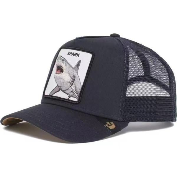 Baseballcaps med dyrebroderi i mesh for kvinner og menn - Snapback Shark