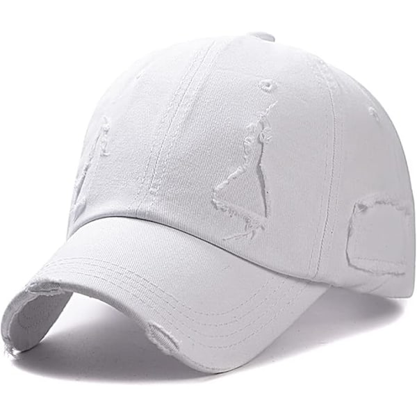 Baseballkeps - Baseballkeps för dam/herr - UV-skydd Solskydd Metallspänne med skärm Sommar/Vinter white