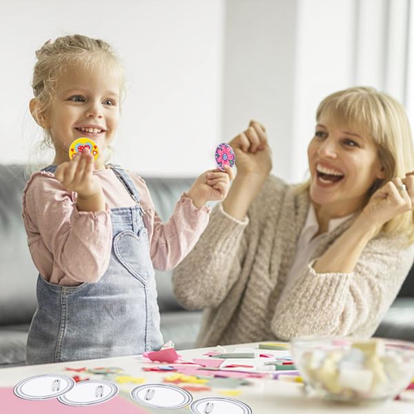 20-pack akryl knappar genomskinliga märken, handgjorda knappmärken med stift, märkestillverkningssats för barn, DIY-märkeshantverksmaterial för skolaktiviteter fest 2.28 Inch
