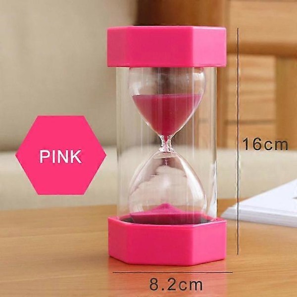Timeglass 30 Minutter Sandklokke Klokken Plast Sandglass Pink 30 Minutes