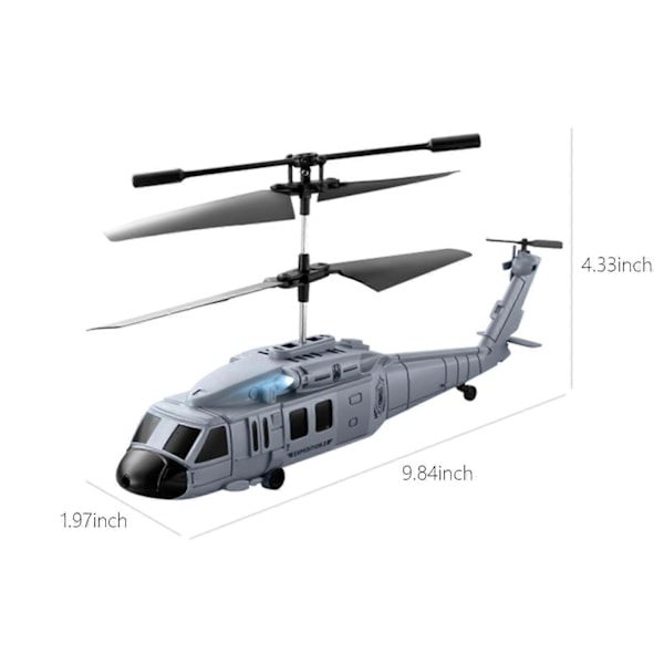 Fjernstyrt Helikopter med Hindringsutvikling, 1080P Dobbel Kamera, 2.4GHz 3.5CH RC Helikopter med LED Lys, OneKey Take Off Landing, Altitude Hold, Gray