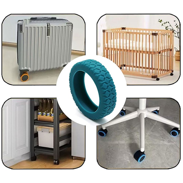 Kuffert Hjulbeskyttere Silikone Støjdæmpende Beskyttelsescover til Håndbagage til De Fleste 8 Spinnerhjul Glow blue 4pcs