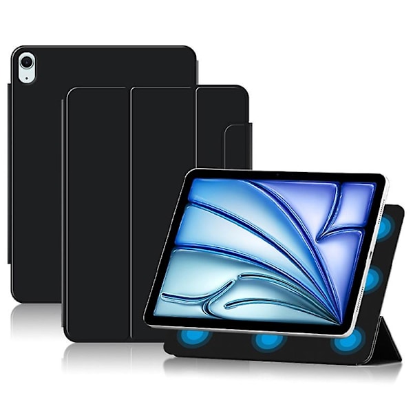 Stativfodral för iPad Air 13 (2024) (M2) - Stötsäkert Magnetiskt PU-Läder Flip-Fodral - Svart Multicolor Black