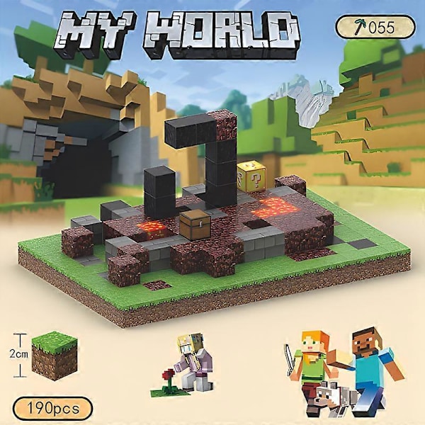 Minecraft-minihahmo Pelikartta DIY Magneettilelut Minecraft Dungeons Sarjakuvamaailma Mallintaja Luovat lelut Lapsille Lahjat T039-48PCS