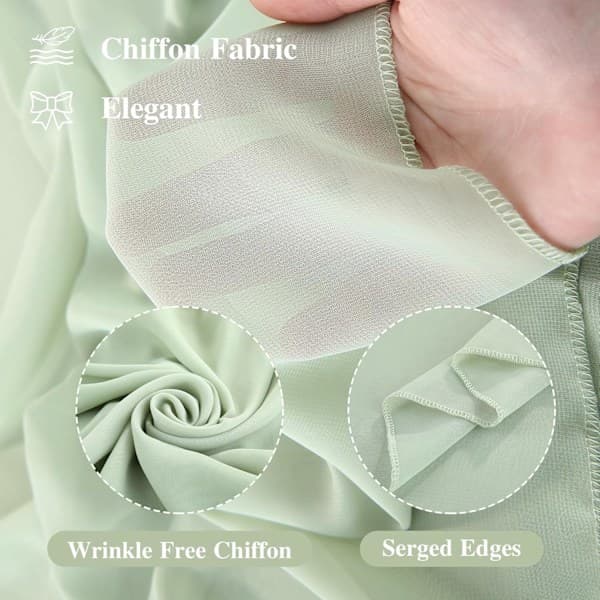Bryllupsbue Draperistoff, 1 Panel 5.5m Salviegrønn Bue Bakteppe Draperier Chiffonstoff Draperier Pergola Draperi