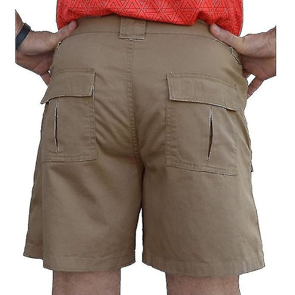 Men Fit -lommer Shorts Herre Ferie Afslapning Khaki L