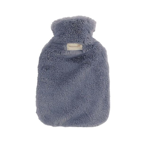 Varmvattenflaska med Mjukt Överdrag - Klassisk Varmvattenflaska för Smärtlindring, Nacke och Axlar, Fotvärmare, Mensvärk, Varm- och Kalla Terapi - Grå dark grey