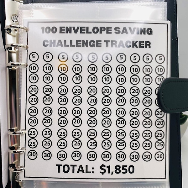 Ny 100 Kuvert Utmaningsmapp, Sparutmaningsmapp, Budgetmapp med Kontantkuvert, Enkelt och Roligt Sätt att Spara Pengar Snabbt Blue