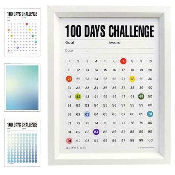 100 Päivän Alaslaskentakalenteri Työpöydälle, Henkilökohtainen Painettu Valokuvakehyksen Boho Luokkahuoneen Sisustus White Photo Frame Star Sea Blue