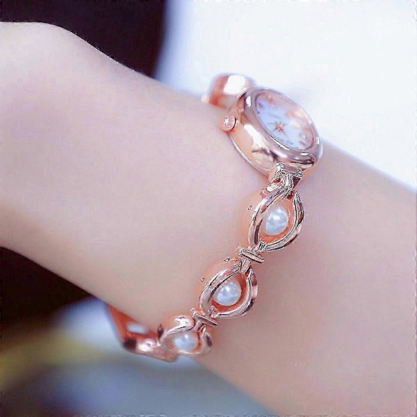 BS Bee Sister FA1685 Let Luxury Kvinder Fin Smykkeur Dame Perle Armbånd Håndledsur Til Gave Fest Skole Rose Gold