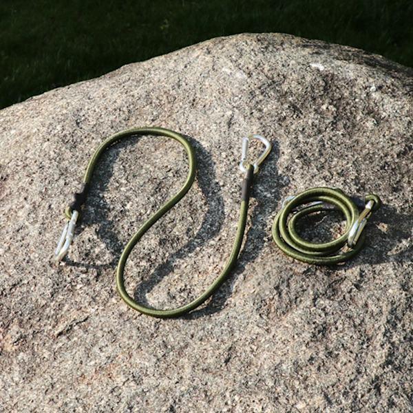 Gummistroppar med karbinhake, 60 cm gummistropp med karbinhake, elastisk