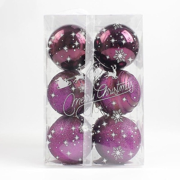 Julepyntkule Juleristpynt Juleristanheng Julegavepynt 12 stk PURPLE 8CM