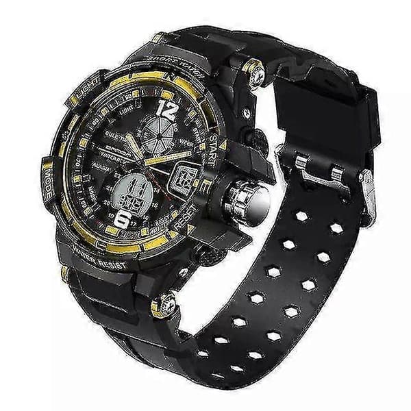 Herre Dual Display Elektronisk Ur Gold