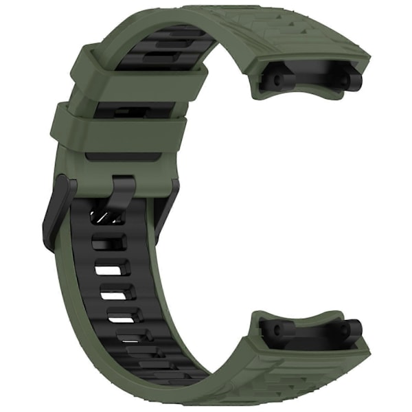 Huami Amazfit T-Rex 3 -kellolle tarkoitettu kaksivärinen silikoninen hengittävä urheiluranneke - Oliivinvihreä+Musta Multicolor Olive Green Black