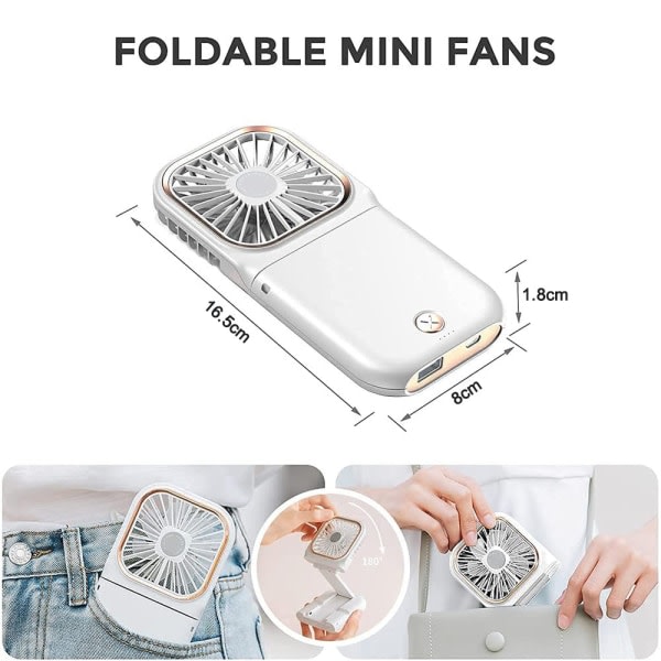 Ultratynn Folding Fan-F30 Folding White Oppgrader husholdningsprodukter