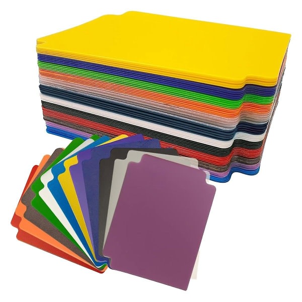 Samlekortopdelere, 6 stk flerfarvede kortsideopdelere, frostede kortskillere, til kontorspillekort