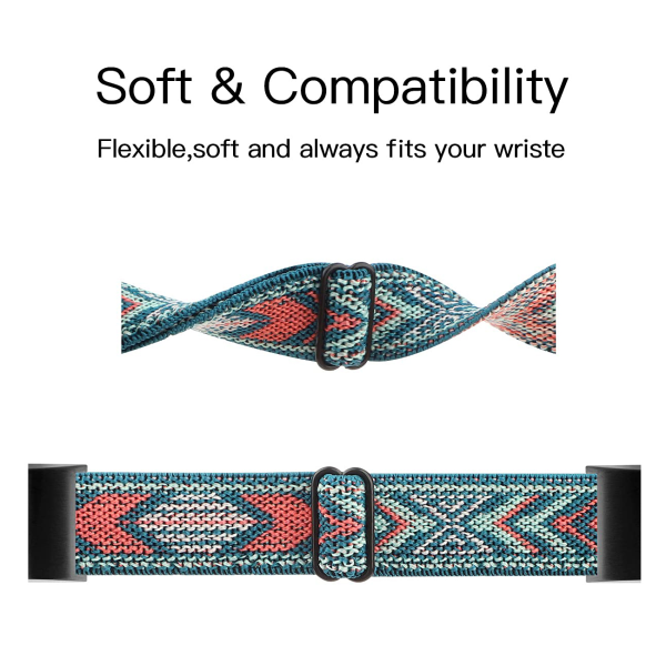 INF Fitbit Charge 5 -ranneke punotulla kuviolla Sininen/Oranssi