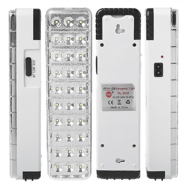 30 LED Multifunksjonelt Nødlys Oppladbar LED Sikkerhetslampe 2 Moduser For Hjem