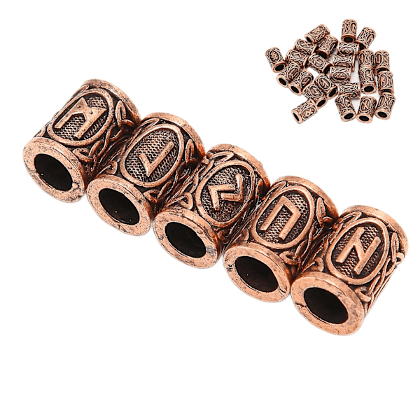 Viking Hårperler 24 stk Vintage Rørperler for Hårfletting Armbånd og Halskjeder