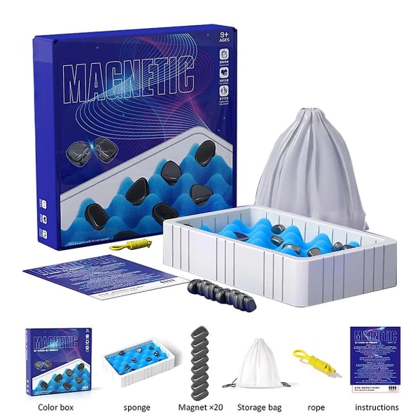 Magnetisk set, Multiplayer Battle Board Games, Magnet Checkers Leksaker with Sponge