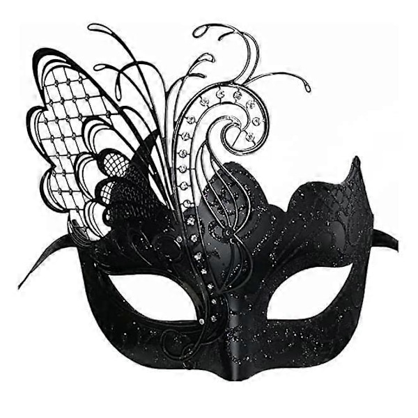 Maskeradmasker för par, venetiansk fjärils-/svan-/fjädermask för kvinnor och grekisk krigarmask för män för Mardi Gras-fest, Halloween-karneval, påskshow Pa