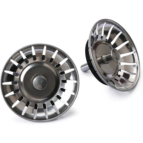 2 stk. Vaskepropper Kjøkkenavløpspropper Rustfritt stål Vaskeplugg Erstatning med 18 hull Plugg Vaskeplugg Vanntett Vaskeplugg Diameter 78mm
