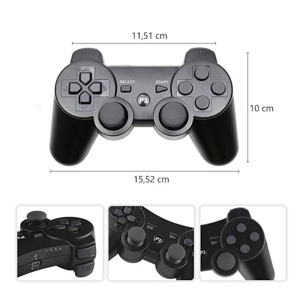 Trådløs kontroller - Kontroller for PS3-kompatibel 1-pakning 1-Pack