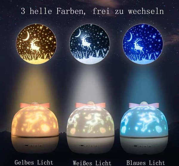 LED nattlampe, stjernehimmelprojeksjonslys, barnas babystjernelys