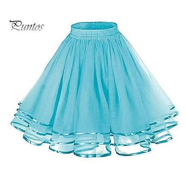 Mesh Tyl Skørt med Elastisk Talje Ensfarvet Tre-lags Prinsesse Skørt Cosplay Bryllupper Fester Knælangt Skørt khaki