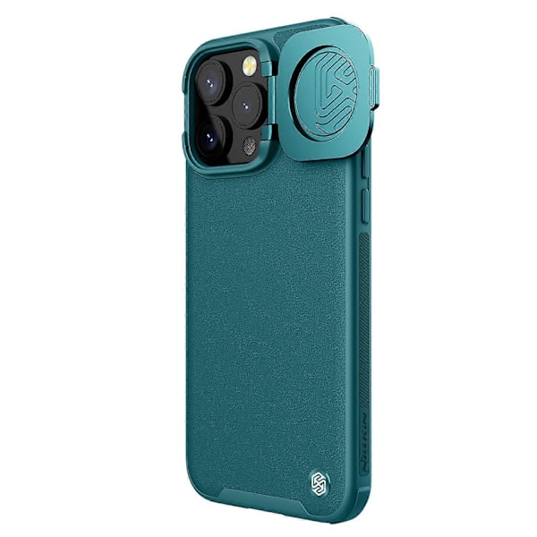 NILLKIN CamShield Prop For iPhone 15 Pro Max Deksel Linsedeksel PU Lær+PC+TPU Magnetisk Telefondeksel Multicolor Style C