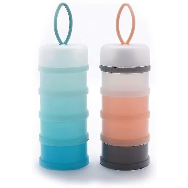 2 stk. Baby Mælkepulver Dispenser Snack Opbevaringsbeholder Stabelbar BPA Fri