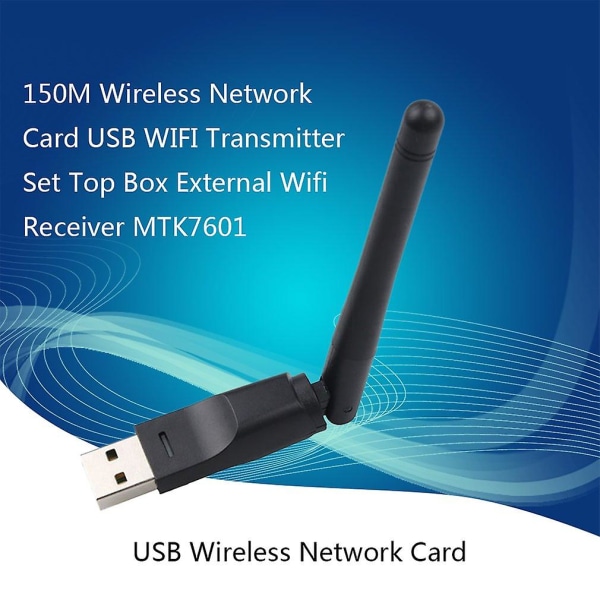 Antenneadaptere Nettverkskort 7601 Usb Wireless Usb 2.0 Peeds Opp til 150mbps 802.11b/g/n Roterbar antenne Lan Wifi Adapter
