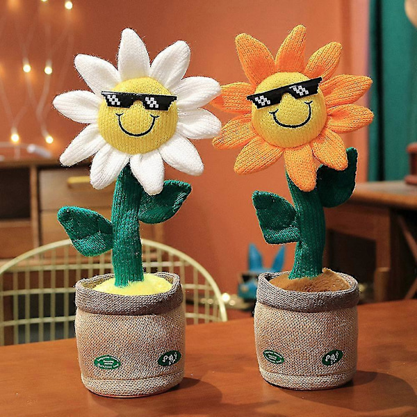 Sähköinen tanssiva auringonkukka-pehmolelu laulava kiertävä pupu-pehmolelu Blue Sunflower Battery