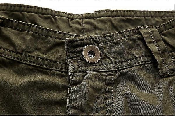 Cargo-shorts for menn, avslappet passform, multi-lommer, utendørs bomullsshorts - Militærgrønn 38