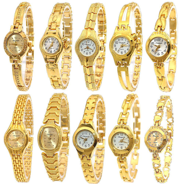 Sødt Dame Armbåndsur Mujer Gyldne Relojes Lille Urskive Quartz Ur Populært Armbåndsur Time Kvinde Damer Elegante Ure Gold 8