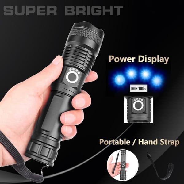 Taskulamppu LED Sotilaallinen Taktiikka USB Latautuva