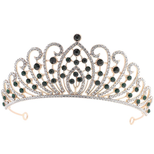 Brudekrone Barok Rhinestone Krone Festkrone Kvinder Krone Hovedbeklædning til Bryllup As Shown 15.5X14X5.1cm