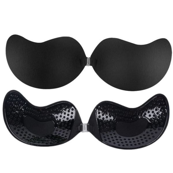 Osynlig Push Up BH för Kvinnor Rygglös Axelbandslös BH Sömlös Framstängning Bralette Underkläder Självhäftande Silikon BH-kuddar 1st Svart A 1pcs Black A