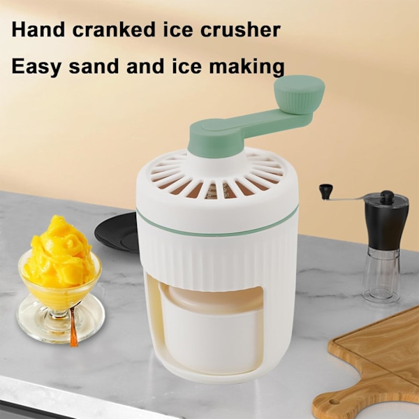 Manuell ismaskin, handvevad ismaskin, dryckeskross, omrörare för hemmet Green