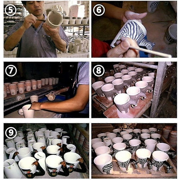 3D Keramisk Dyremotiv Håndmalt Keramikk Kaffe Kanne (Zebra)