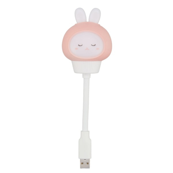 USB LED-lampa med röststyrning, 3 ljusstyrkenivåer, timer, ögonvänlig, bärbar, söt LED-nattlampa för sovrummet, kanin