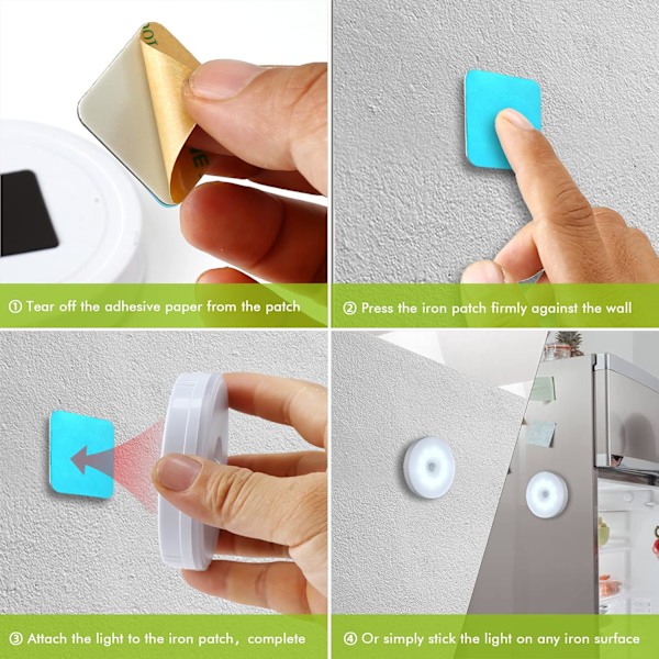 Rörelsesensorlampor inomhus, batteridriven uppladdningsbar smart LED magnetisk nattlampa för trappor (3-pack)