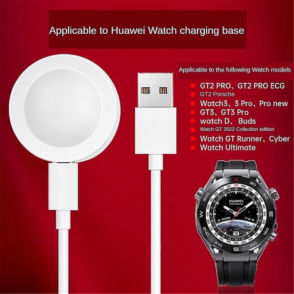 Lader for Huawei Watch Gt Gt3 / Gt2 Pro /gt Runner Watch D Ultimate Magnetic Lading Dock Base Trådløs ladeadapter white