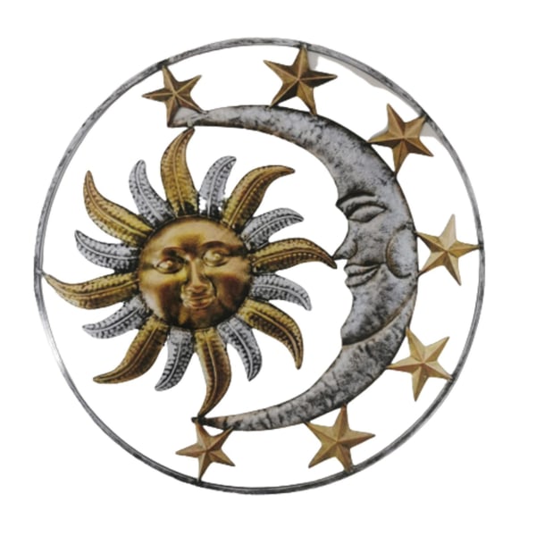 Metall Väggkonstdekoration Kreativ Sun Moon Star Staty hängande prydnad för hemmet