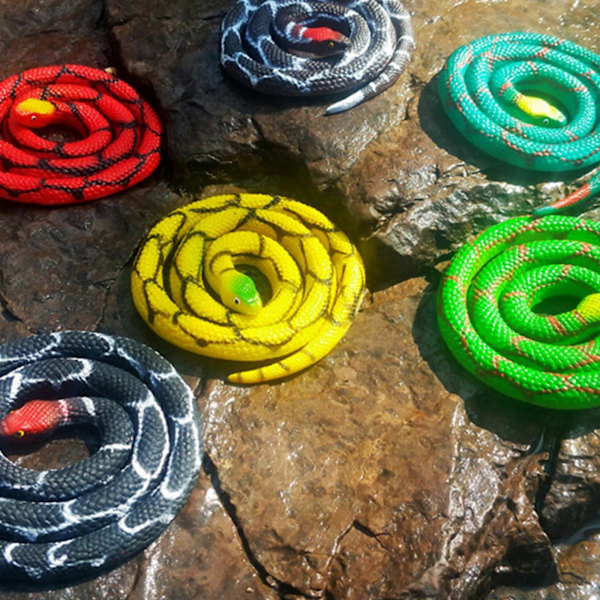Realistsik Fake Slange Legetøj Blød Gummi Slange Figur Have Slange Scare Fugle og Egern, Python Action Model Slange Legetøj Figurer Stress Relief Legetøj Red