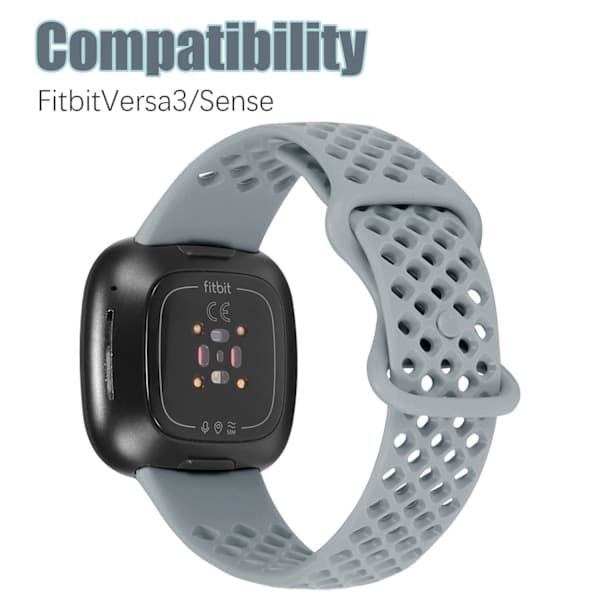 Silikonerem til Fitbit Versa 3 / Fitbit Sense Grå Grå