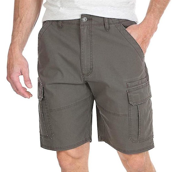 Miesten shortsit kesä rento monitoimitaskut suora lahje lyhyet housut Coffee 2XL