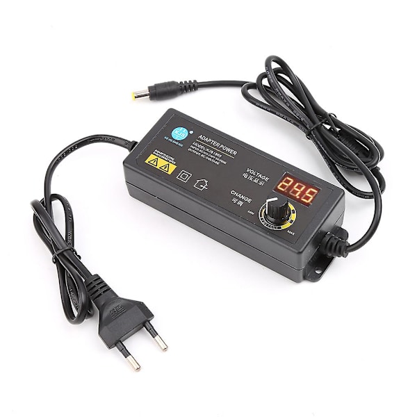 Justerbar Strömadapter Med Digital Spänningsdisplay 3V-12V 5A EU-kontakt