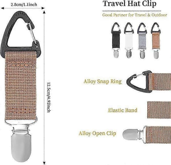 4 kpl Hat Clips Hat Holder Hands Free Laukku Lisävaruste Black